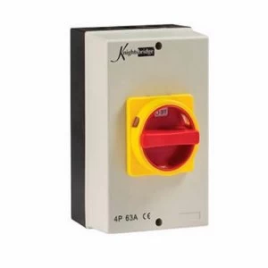 Image of KnightsBridge 63A 4 Pole 230V-415V IP65 Industrial Rotary Isolator