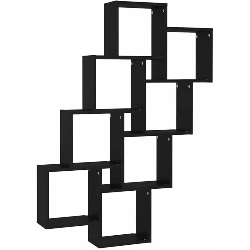 Image of VIDAXL Vidaxl - Wall Cube Shelf Black 90x15x119cm Engineered Wood 8720286595978