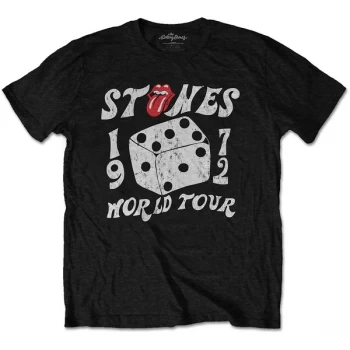 Image of Rolling Stones - The - Dice Tour '72 Unisex Medium Eco-T-Shirt - Black
