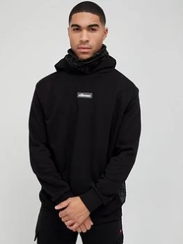 Image of Ellesse Getemi Pullover Hoodie With Snood - Black, Size S, Men