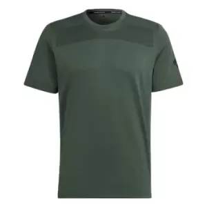 Image of adidas Workout Front Rack Impact Print T-Shirt Mens - Green