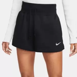 Image of Nike Nsw Phoenix Fleece Hr Shorts Womens, Black/Sail, Female, Shorts, FD1409-010