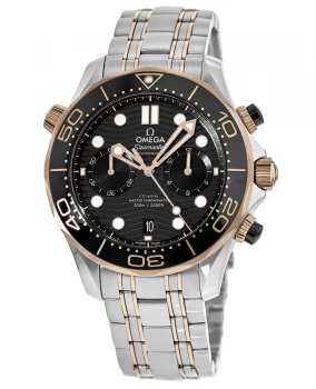Image of Omega Seamaster 300 Master Co-Axial Chronometer Chronograph Black Dial Steel & Sedna Gold Mens Watch 210.20.44.51.01.001 210.20.44.51.01.001
