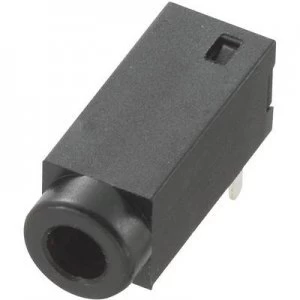 Image of 2.5mm audio jack Socket horizontal mount Number of pins 2 Mono Black Conrad Components