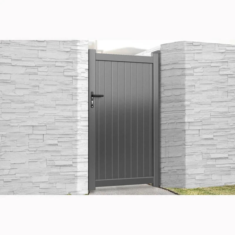 Image of Ready Made Gates Pedestrian Gate 1200x1600mm Grey - Vertical Solid Infill & Flat Top Grey Unisex