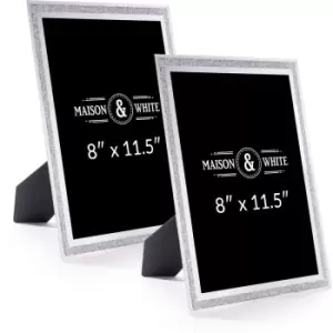 Image of Sparkle Glass Photo Frame 8" x 11.5" - Set of 2 M&W - Silver