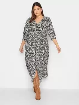 Image of Yours Floral Jersey Dress, Black, Size 22-24, Women