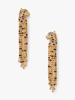 Image of Kate Spade Leopard Linear Earrings, Neutral Multi, One Size