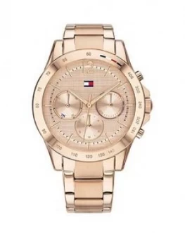 Image of Tommy Hilfiger Haven Rose Gold Stainless Steel Bracelet Sunray Dial Ladies Watch