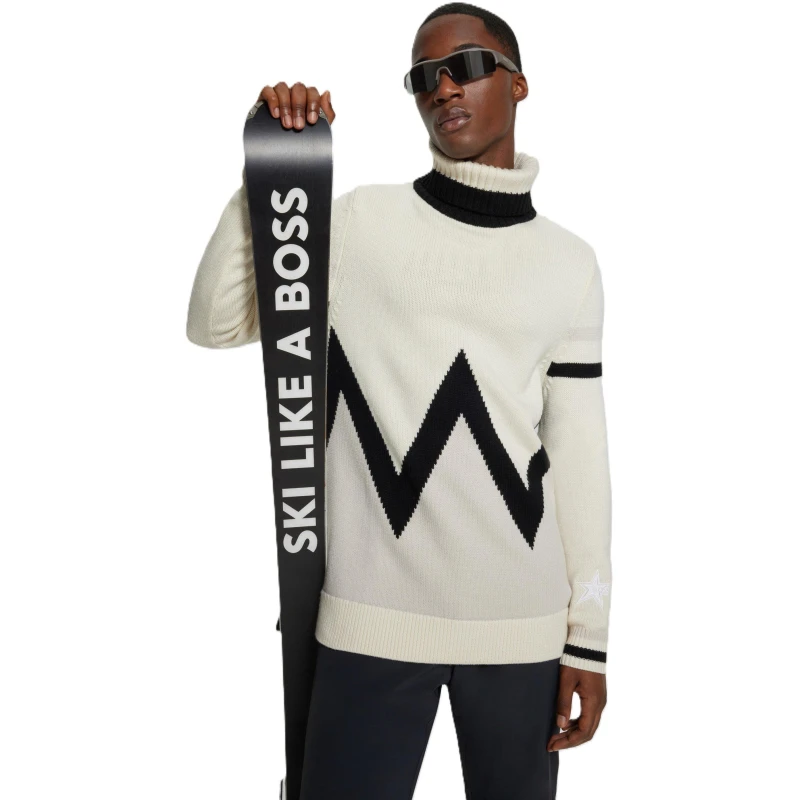 Image of Boss Mens Crew Neck Soft Knit Jumper Light Beige male XS