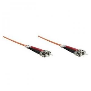 Image of Intellinet Fibre Optic Patch Cable Duplex Multimode ST/ST 50/125 m OM2 10m LSZH Orange Fiber Lifetime Warranty