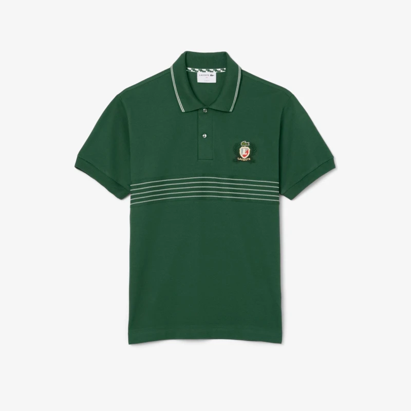 Image of Lacoste Classic-Fit L.12.12 Embroidered Shield Polo Shirt Green male XS
