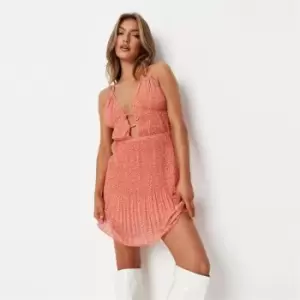 Image of Missguided Floral Strappy Mini Dress - Orange