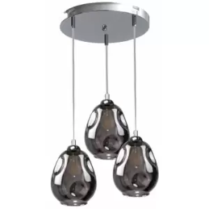 Image of Keter Loki Cluster Pendant Ceiling Light Silver, 30cm, 3x E27