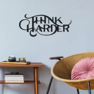 Image of Think Harder Black Decorative Metal Wall Accessory