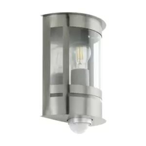 Image of Eglo Tribano - 1 Light Outdoor Flush Wall Lantern with PIR Motion + Dawn / Dusk Sensor Stainless Steel IP44, E27
