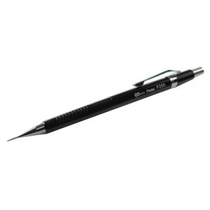 Image of Pentel P205 0.5mm Plastic Steel Lined Automatic Pencil Barrel Black with 6 x HB 0.5mm Leads Pack of 12 Pencils