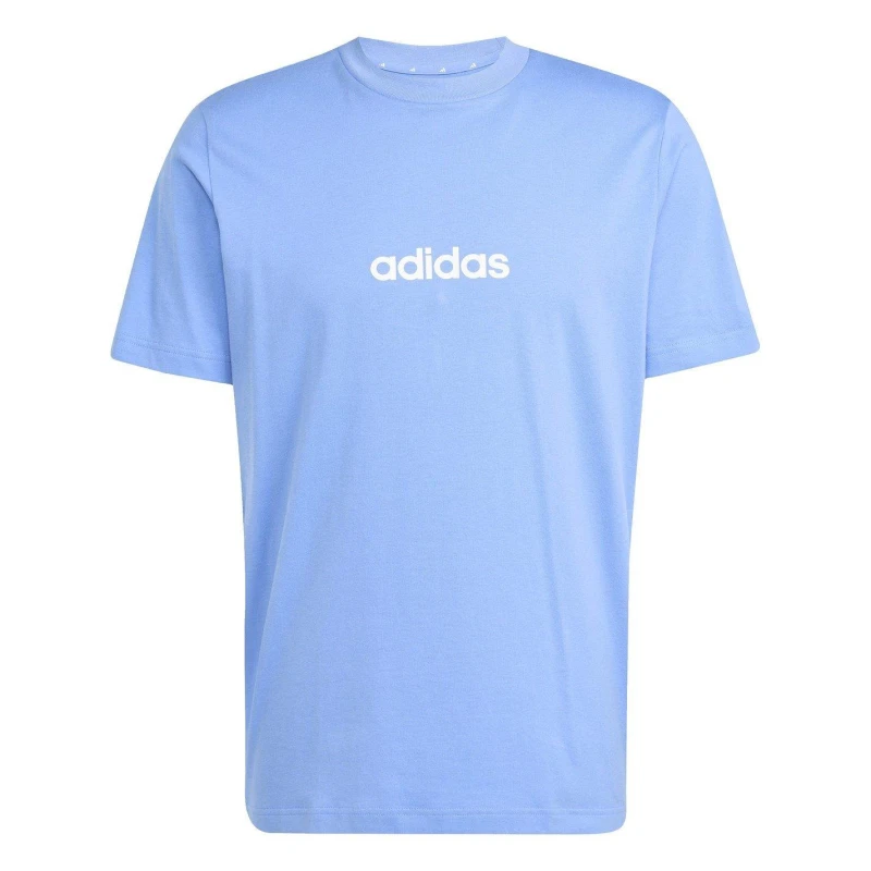 Image of adidas Essentials Single Jersey Logo T-Shirt Mens Blue/White Lin male M