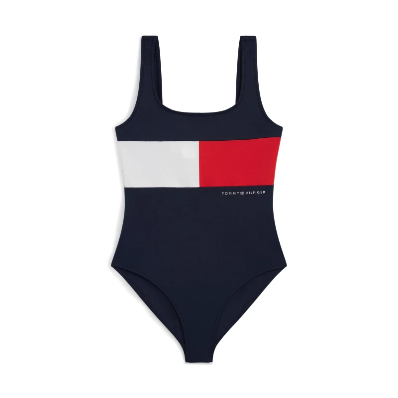 Image of Tommy Hilfiger Tommy Flag Swimsuit Jn62 Night Navy C1G female 8-10Y