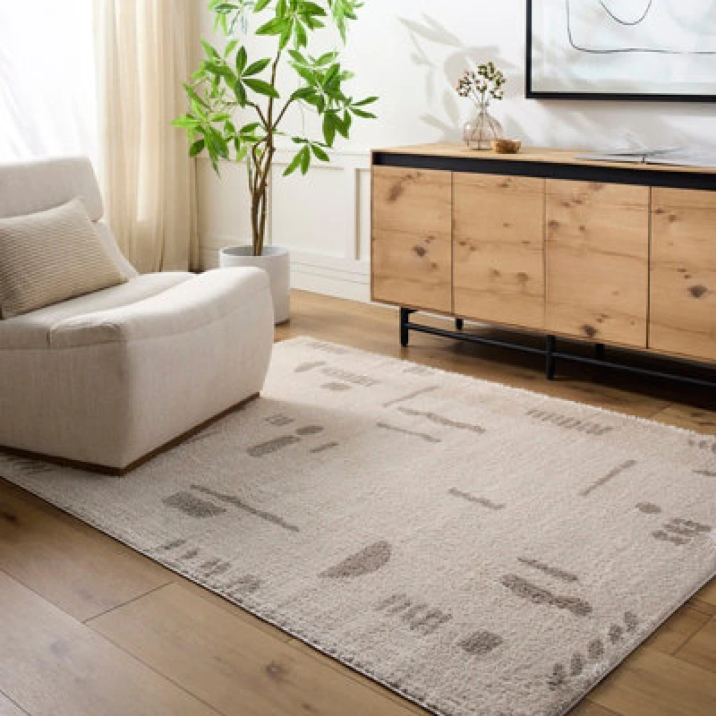 Image of Livabliss Machine Washable Modern Shaggy Medium Grey Soline Area Rug 120 X 170 Cm - Easy Care, Non Shedding, Ideal For Living Room & Bedroom