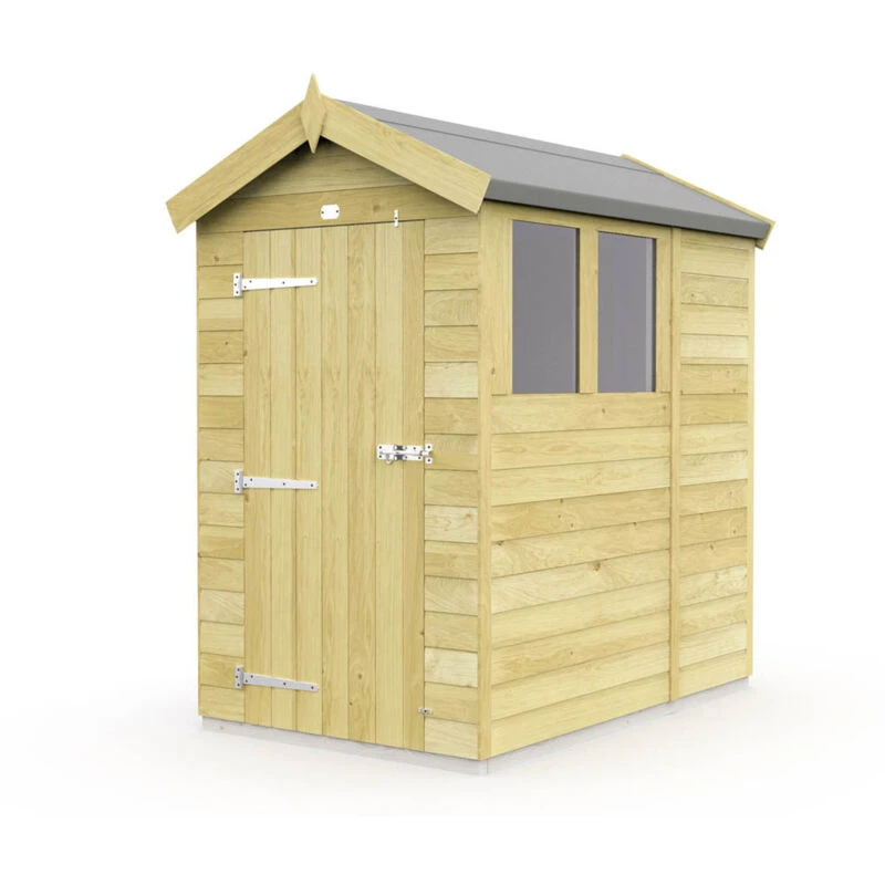 Image of Flat Pack Sheds DIY Sheds 4 x 6 Apex Shed, Brown 4X6AFF