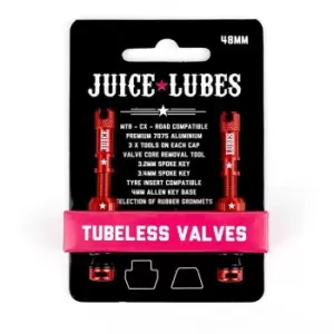Image of Juice Lubes Tubeless Valves, 48mm, Red - Red