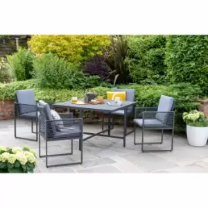 Image of Norfolk Leisure Sheringham 4 Seater Cube Outdoor Dining Set - Anthracite Grey