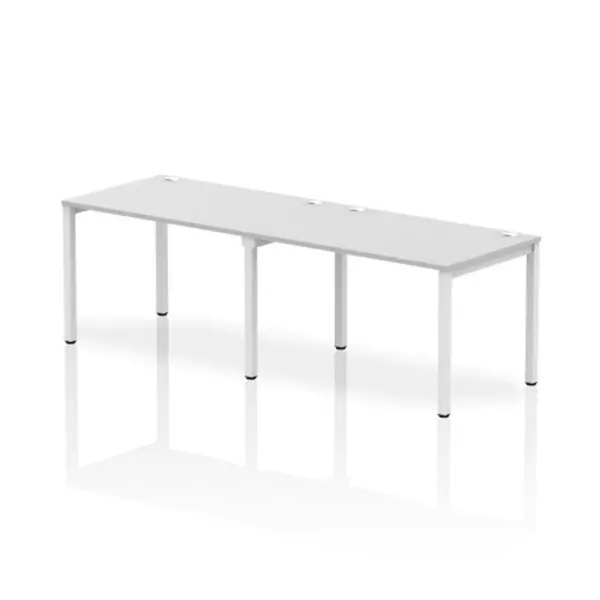Image of Impulse Bench Single Row 2 Person 1200 White Frame Office Bench Desk White