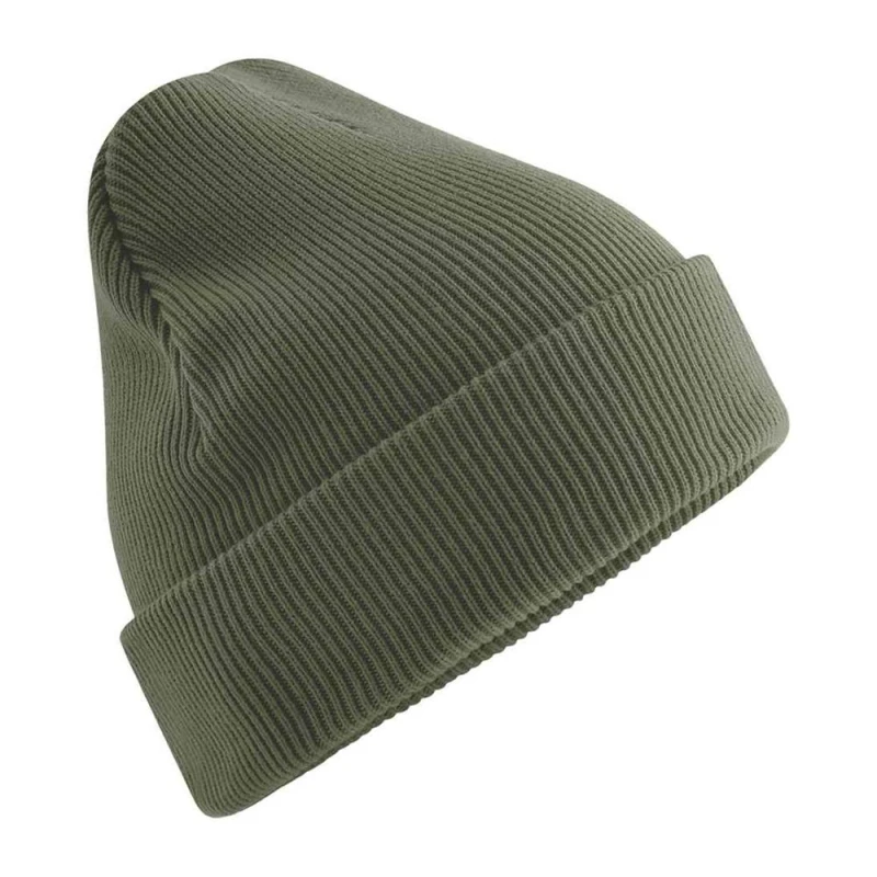 Image of Beechfield Mens Cuffed Cotton Heavyweight Beanie in Dark Olive Dark Olive Male One Size