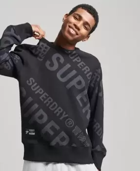 Image of Superdry Unisex Core Logo All Over Print Crew Sweatshirt