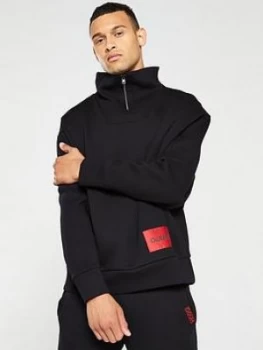 Image of Hugo Boss Daipeh Zip Through Turtleneck Sweatshirt Black Size L Men