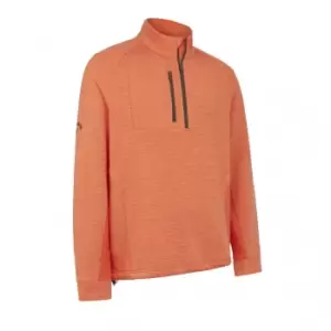 Image of Callaway MENS HEATHER STRIPE FLEECE BACK - TIGERLILY MELON M