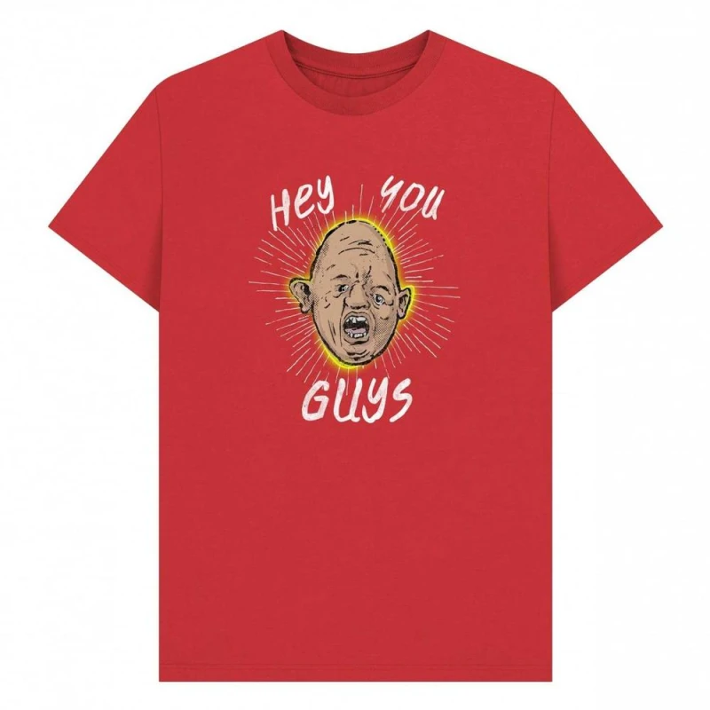 Image of The Goonies Mens Hey You Guys Sloth T-Shirt in Red Size: Small Red Male S