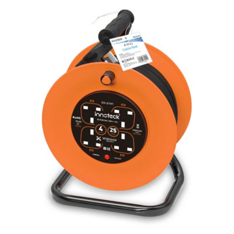 Image of Innoteck 4 Socket 25M Cable Reel 13A With Thermal Cut Out