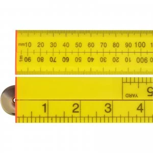 Image of Faithfull Yellow ABS Plastic Folding Rule 39" / 1m