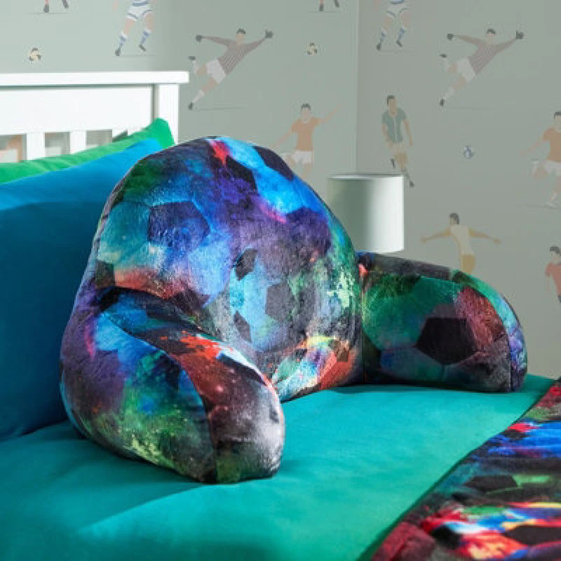 Image of OHS OHS Football Gaming Cushion Cuddle Neon Reading Chair Bed Pillow Arms in Black One Size Unisex 5027434212781