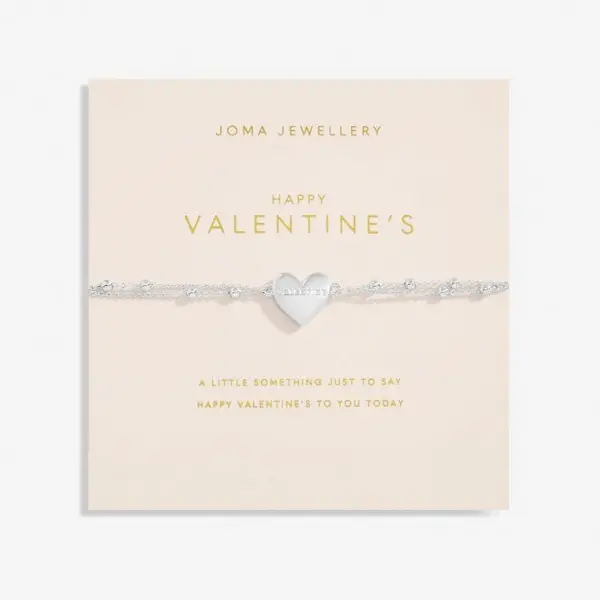 Image of Happy Valentine's Silver Plated 18cm + 3cm Bracelet 6734