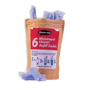 Image of Show-Me Whiteboard Cleaner Refill Sachets Pack of 6 WCE500R6 EG63301