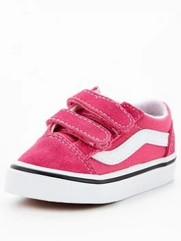 Image of Vans Toddler Old Skool V - Pink/White, Size 5