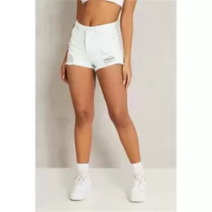 Image of I Saw It First Mint Distressed Denim Shorts - Green