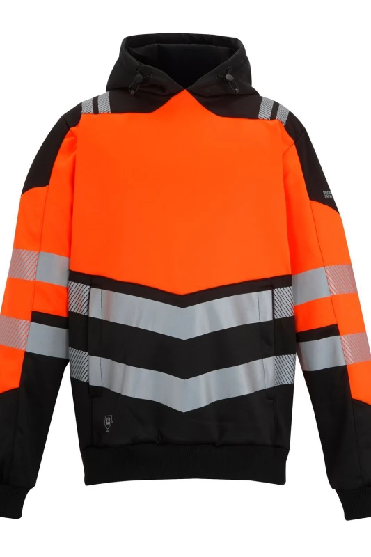 Image of Regatta Mens Hi-Vis X-PRO Overhead Hoodie in Orange Size: Large Orange Male L