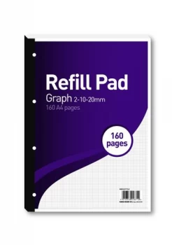 Image of Hamelin 2-10-20mm Graph Refill Pad A4 80 Sheet Pack of 5 400127712