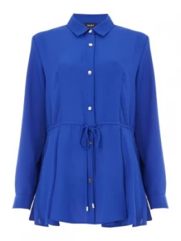 Image of DKNY Button through blouse with tie waist Blue