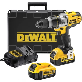 Image of DEWALT DCD985 18v XR Cordless Combi Drill 2 x 4ah Li-ion Charger Case