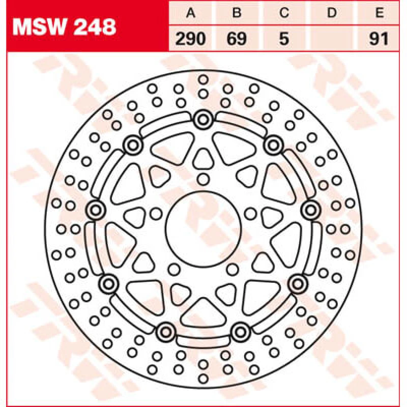 Image of TRW MSW248 Brake disc floating brake disc Brake Disc (82)