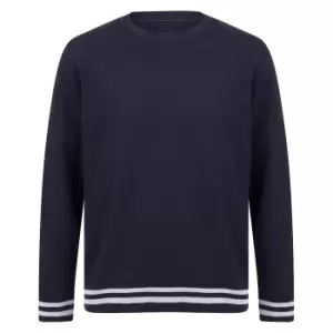 Image of Front Row Unisex Adults Striped Cuff Sweatshirt (S) (Navy/Heather Grey)