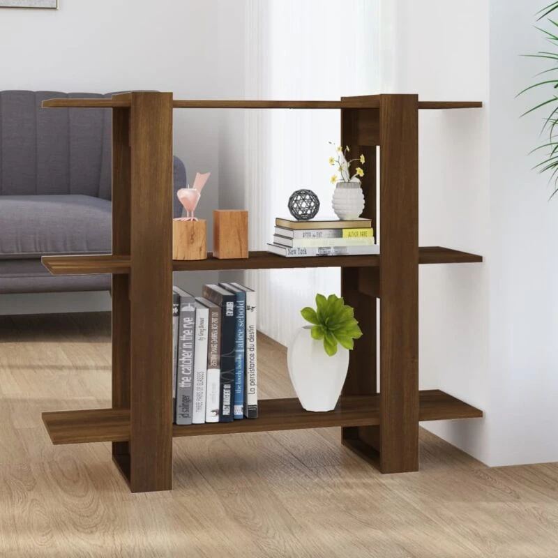 Image of VIDAXL Book Cabinet/Room Divider Brown Oak 100x30x87cm Vidaxl 8720286843994