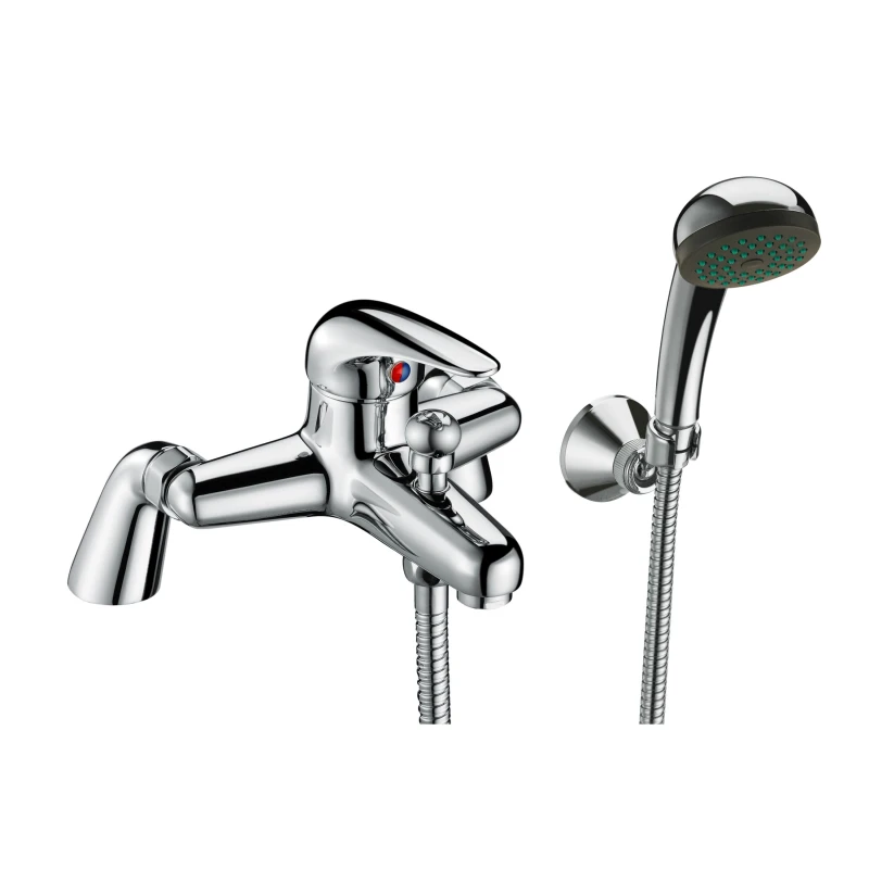 Image of Balterley Single Lever Deck Mounted Bath shower Mixer Tap with Shower Kit Chrome Silver