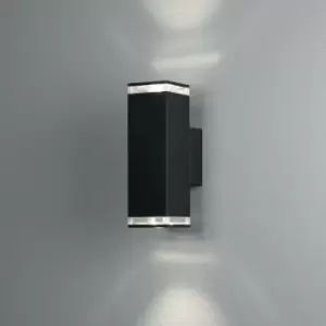 Image of Konstsmide Pollux Outdoor Modern Up Down Wall Light Black 2x GU10, IP44