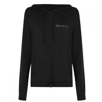 Image of Emporio Armani Signature Zip Through Hoodie Black Size L Men